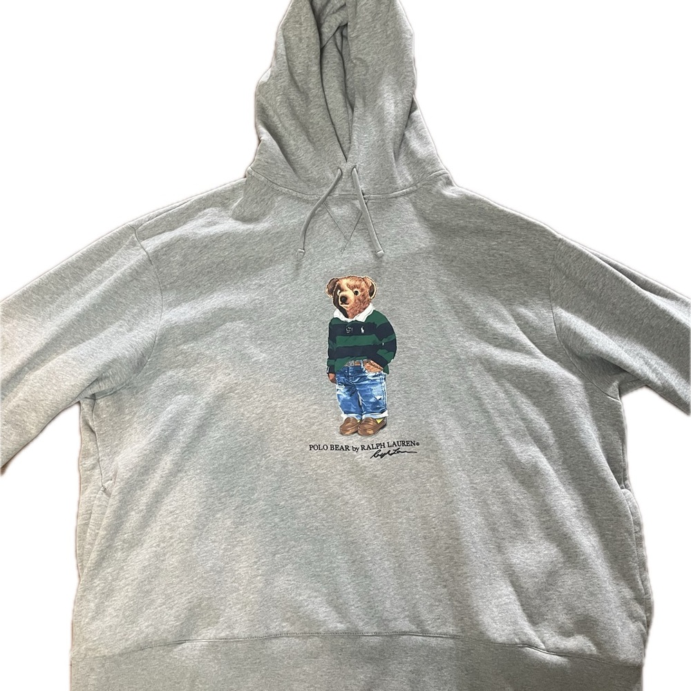 Polo by Ralph Lauren Gray Hoodie with Bear Graphic